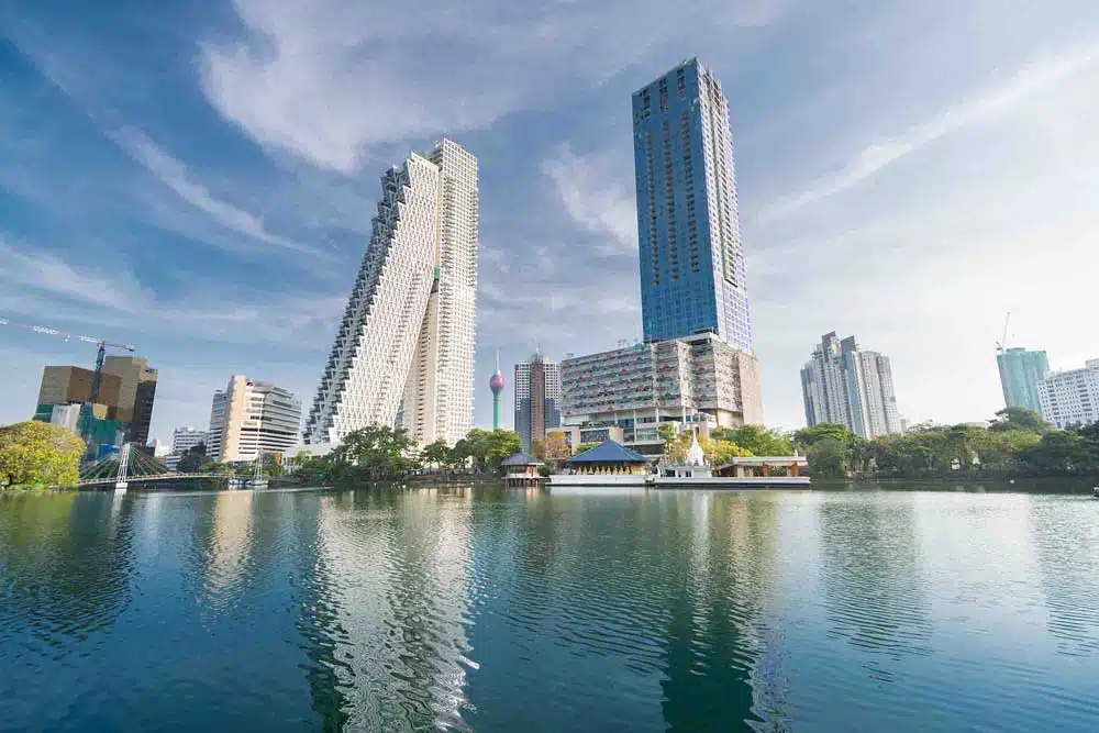 Colombo city view over Beira Lake, Sri Lanka