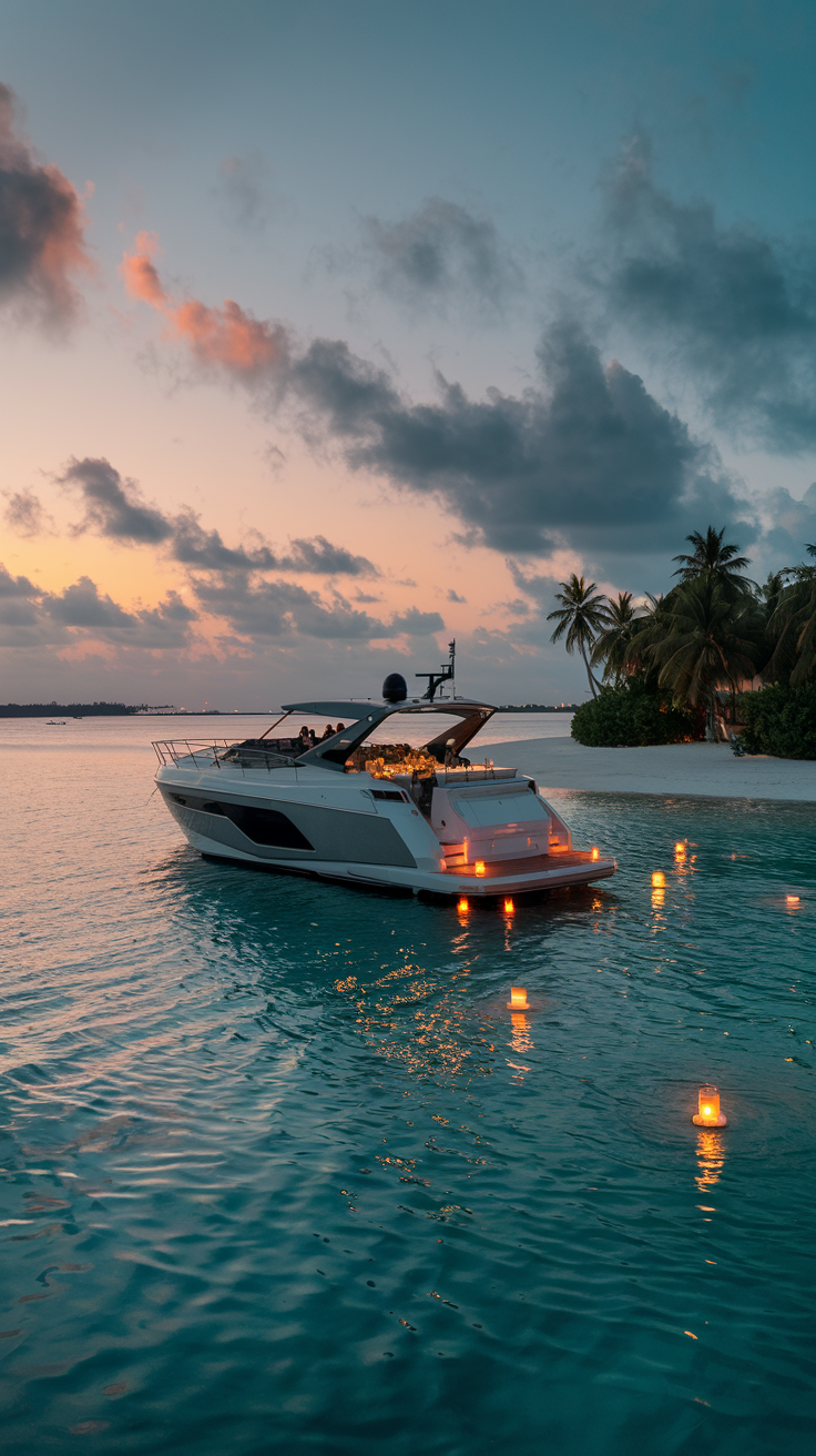 yatch in maldives blue ocean